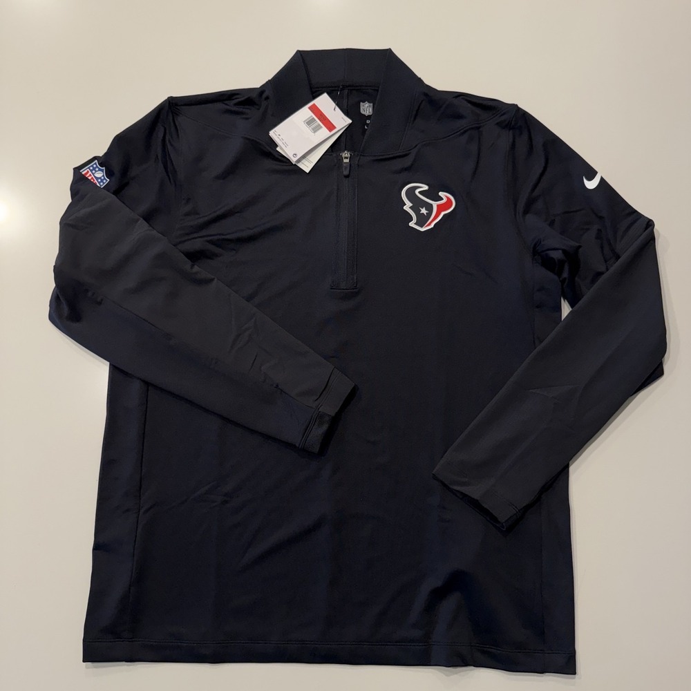 Nike NFL Houston Texans Quarter-Zip Pullover Men's L Black Dri-Fit IF9687